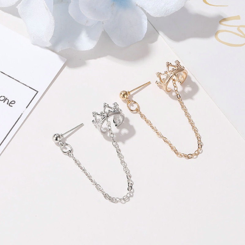 Khuyên Kẹp Tai Chữ U Tua Rua Đính Đá Zircon Thời Trang Cho Nữ