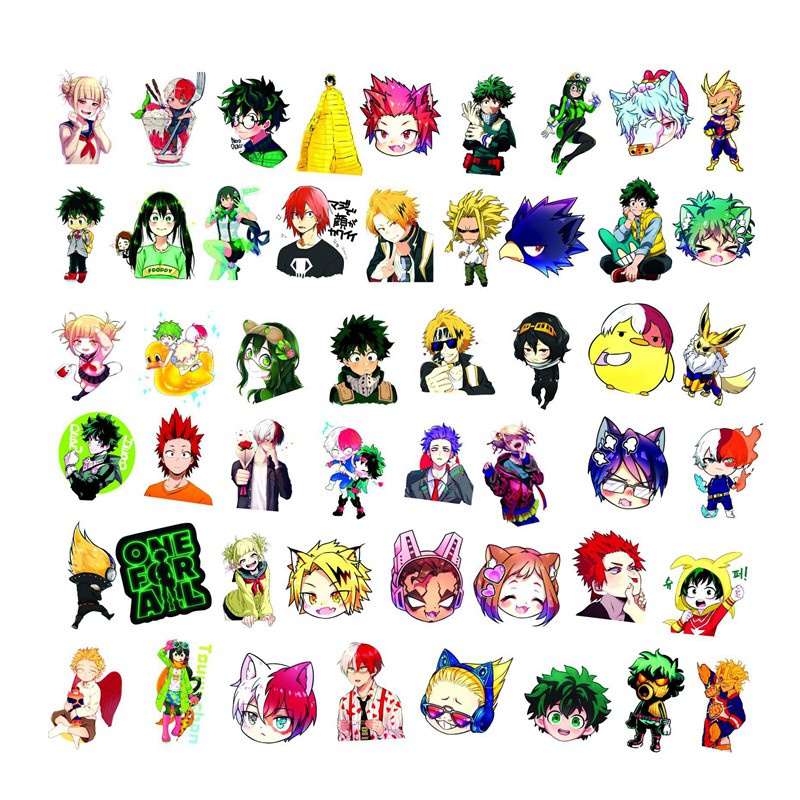 100/ 50/ 25/ 10 nhãn dán phong cách hoạt hình My Hero Academia trang trí laptop