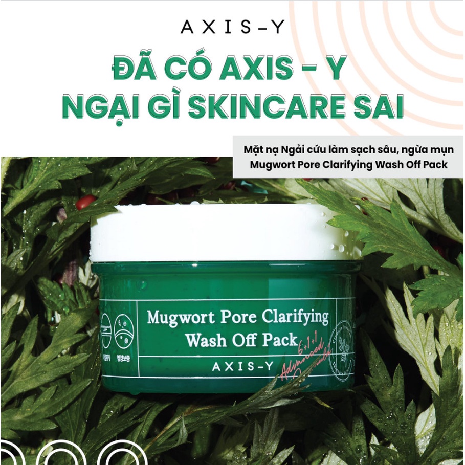 Mặt nạ đất sét ngải cứu giảm mụn, kiềm dầu AXIS-Y Mugwort Pore Clarifying Wash Off Mask Pack