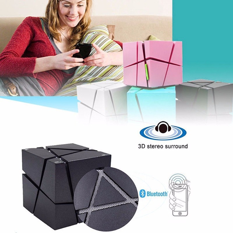 Loa di động Bluetooth Bluetooth Cube Cube Loa Altavoz Âm thanh nổi Super Bass Hộp âm thanh rảnh tay cho điện thoại Berjalan BBS9