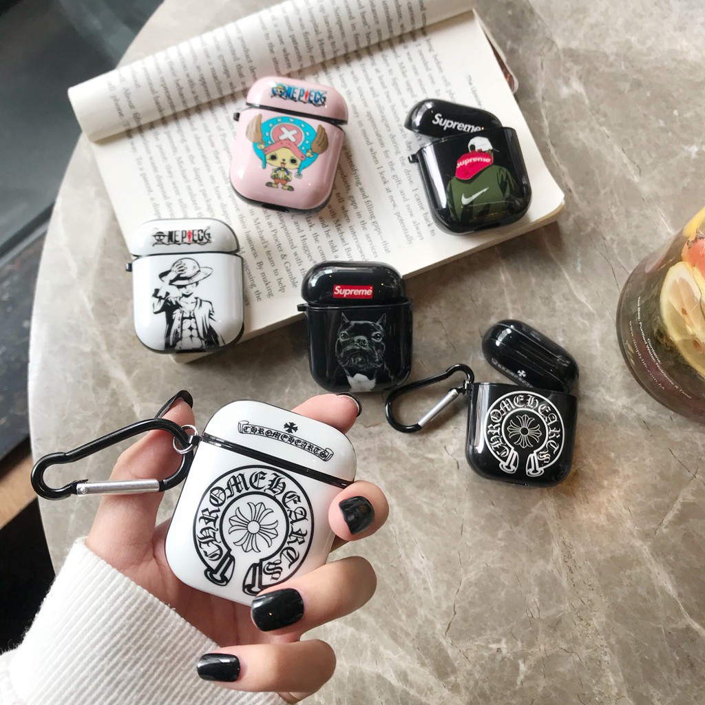 Airpods 2 case Fashion Brand Supreme Chrome Hearts One piece Luffy chopper soft IMD protective case for airpods 1/2 wireless bluetooth earphone