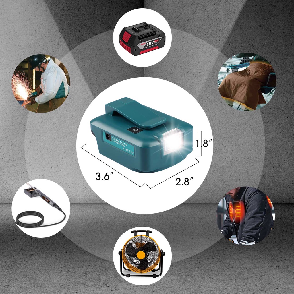 Bộ Sạc Pin Lithium-Ion 14.4-18V Không Dây Cho Đèn LED BOSCH BAT618 BAT614