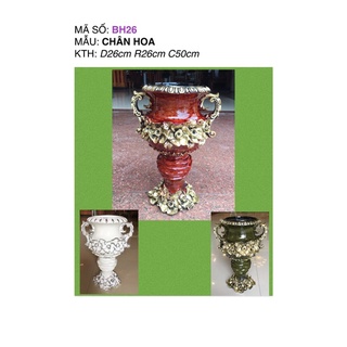 Bình hoa composite dáng chân hoa cao 50cm