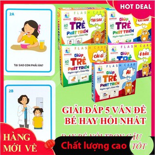 [Hỗ trợ giá] Thẻ học phát triển ngôn ngữ và giao tiếp cho trẻ mầm non theo 5 câu hỏi_Hàng chất lượng cao