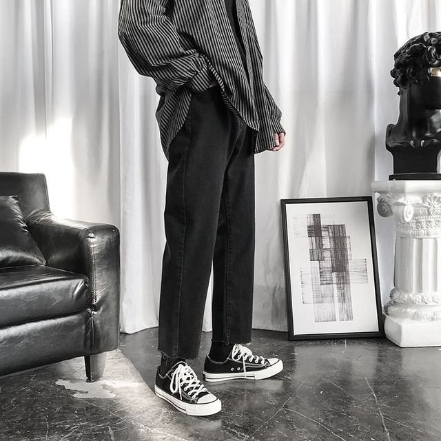 Quần Jean Baggy đen nam nữ ống rộng, dáng suông không phai màu | BigBuy360 - bigbuy360.vn