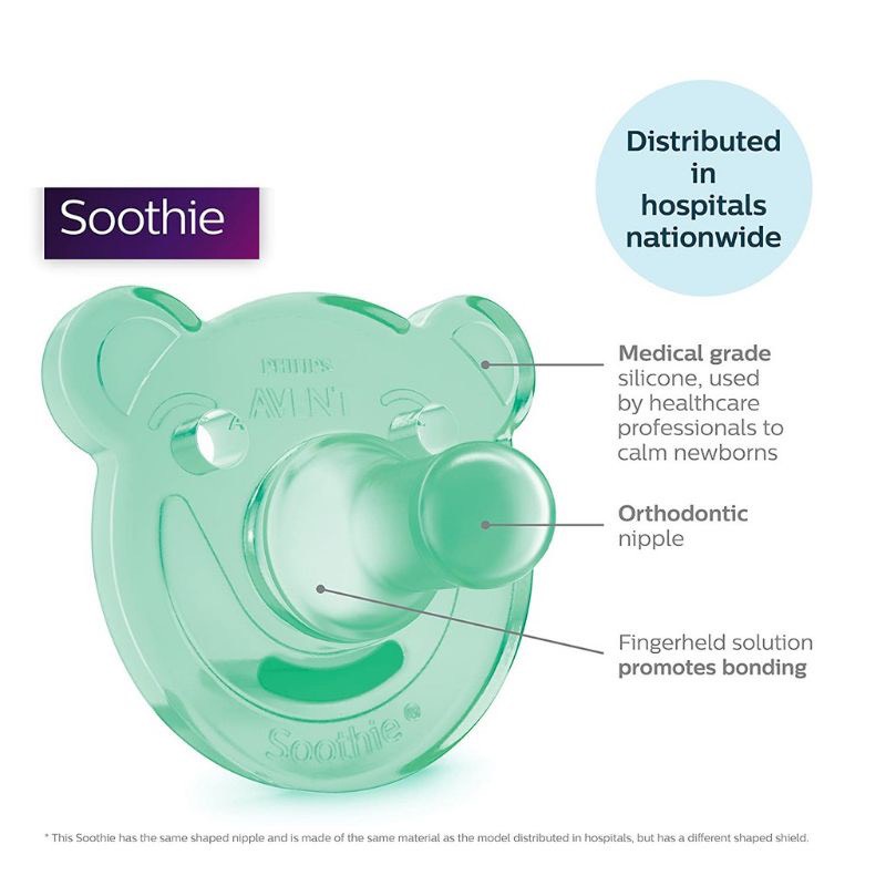 Ty ngậm Philips AVENT Soothie siêu mềm cho bé 0-3m [Bé sơ sinh]