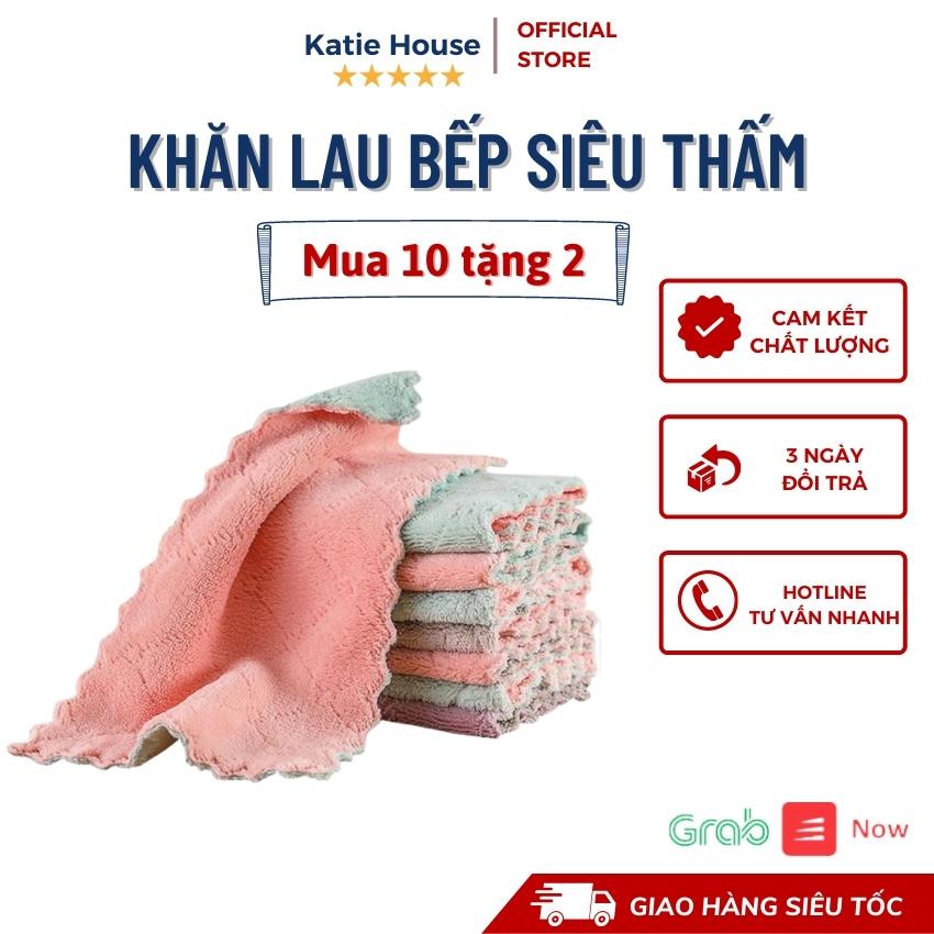 [MUA 10 TẶNG 2] Khăn Lau Tay, Lau Bếp Đa Năng 2 Mặt Siêu Thấm Nước, Mềm Mịn, Hút Ẩm Tốt, Kháng Khuẩn