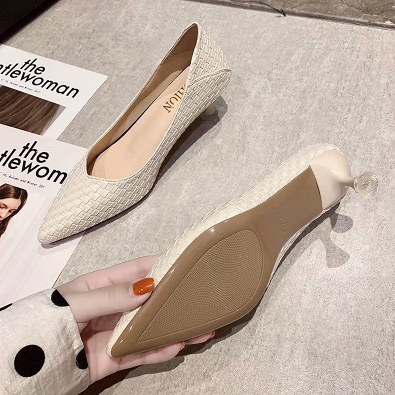 Giày cao gót IELGY mũi nhọn phong cách thời trang Hàn Quốc cho nữ