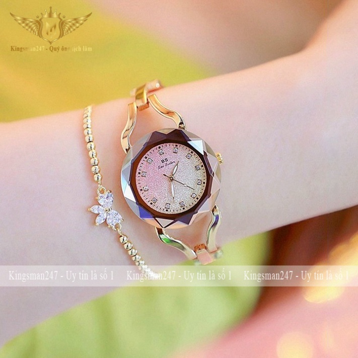 Đồng hồ nữ chính hãng Bs mặt nhỏ, đính đá, dây kim loại cá tính, thời trang hiện đại cao cấp chính hãng [Tặng bông tai] | BigBuy360 - bigbuy360.vn