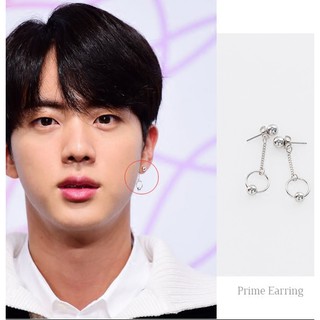 Khuyên tai giống bts jin bạc 925