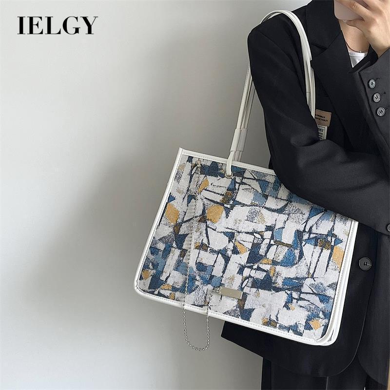 IELGY Túi Đeo Vai Cỡ Lớn In Họa Tiết Tranh Sơn Dầu Thời Trang Chất Lượng Cao Cho Nữ