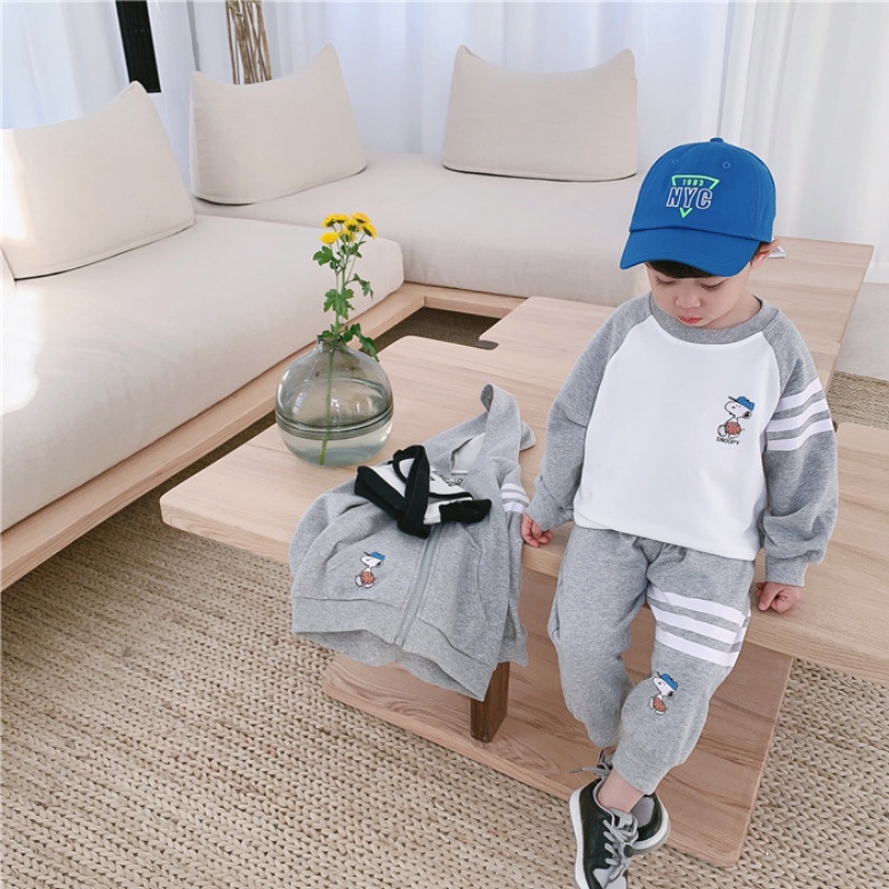 Quần áo trẻ em thu đông hàn quốc 8 đến 18 kg, quần áo bé trai, bé gái dài tay snoopy QC-KIDS