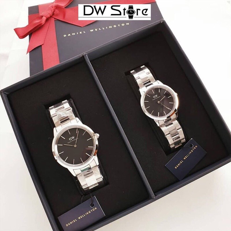 Đồng Hồ Nam Nữ Iconic Link Slive Black- Hàng Chuẩn- Đủ Size- Đồng Hồ DW