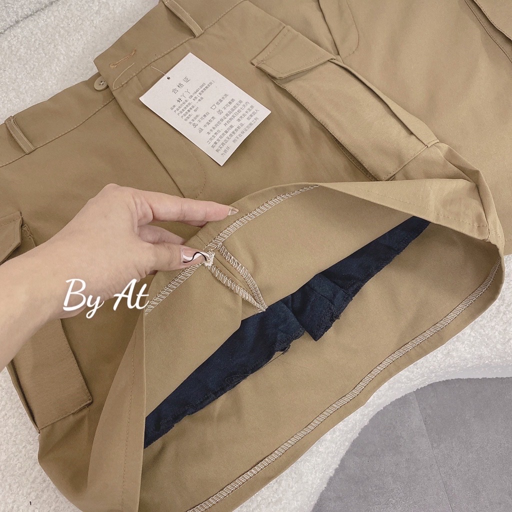 Chân váy kaki túi hộp siêu đẹp thời trang Trùm Sỉ ( Có cạp chun sau co dãn)