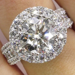Sparkling Stone-Attached Alloy Ring