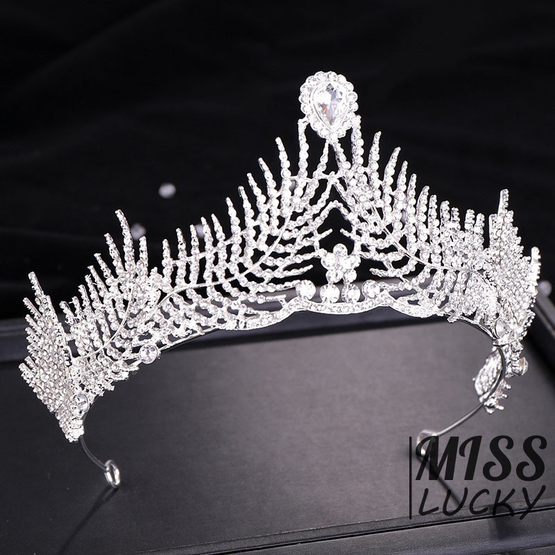 Phụ kiện vương miện cài tóc đính đá sang trọng cho cô dâu