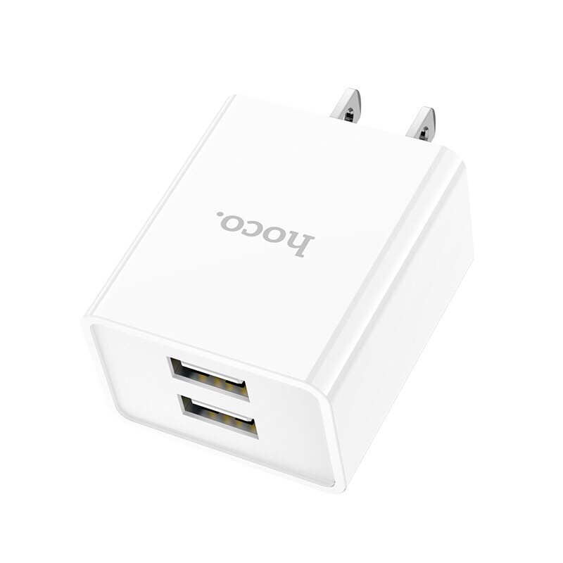 Củ Sạc Nhanh Hoco C89 2 Cổng USB, Cốc Sạc Chính Hãng 2.4A Bảo Hành 1 Năm