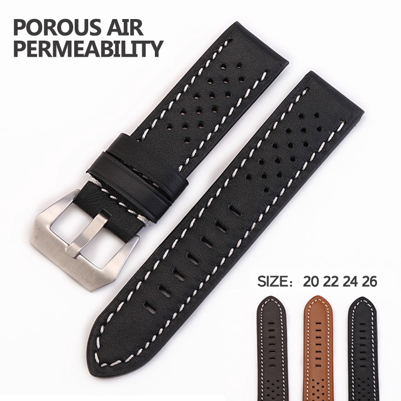 Hot Sale Waterproof Watch Bands Genuine Leather Comfortable Wristwatch Straps For Women Men Watches Accessories 20mm 22mm 24mm 26mm Size with Tools