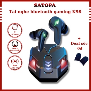 Tai nghe bluetooth gaming STP K98 chính hãng Tai nghe không dây chơi game có mic chống ồn pin trâu độ trễ thấp SATOPA