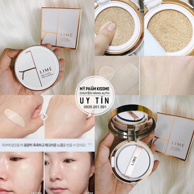 PHẤN NƯỚC LIME REAL COVER PINK CUSHION | BigBuy360 - bigbuy360.vn