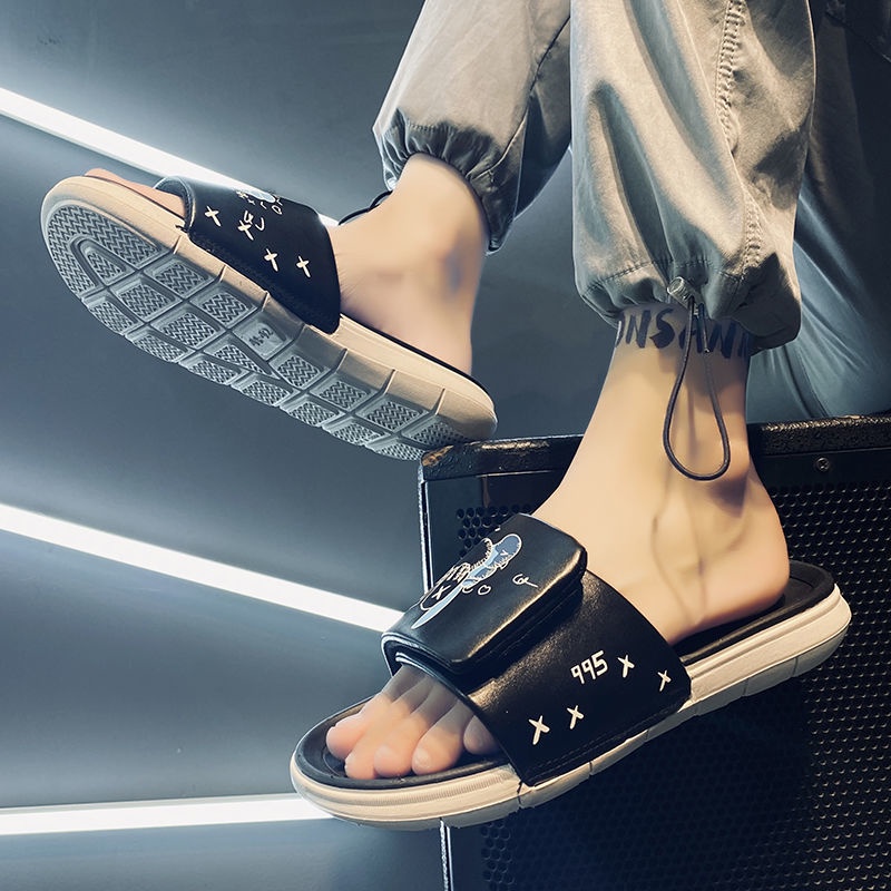 Oeggeo shop Dép Quai Dán Đế Dày Kiểu Dáng Thể Thao Dành Cho Nam Và Nữ