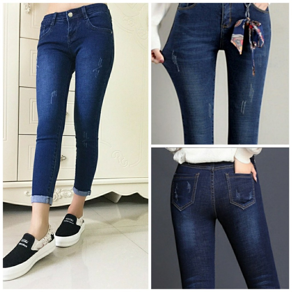 Quần Jeans Nữ-Jeans Nữ 9 Tấc VẢI CO GIÃN Cao Cấp Size 25-35