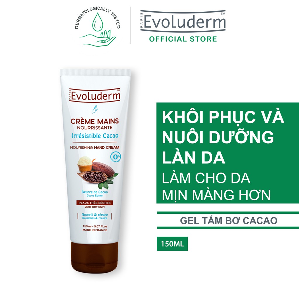 Kem Dưỡng Da Tay Evoluderm Giúp Dưỡng Ẩm Phục Hồi Và Bảo Vệ Tinh Chất Cacao 150ml