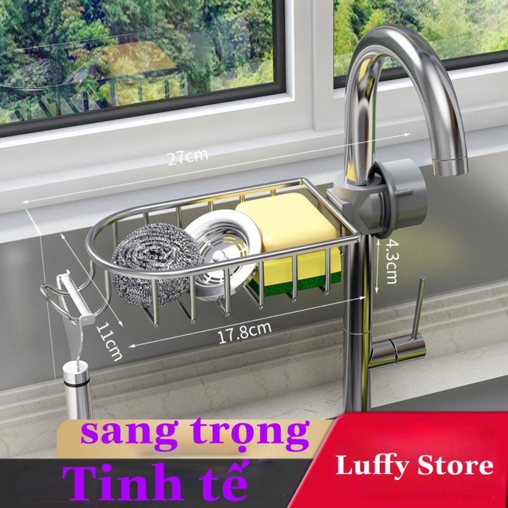 Gía treo vòi để giẻ rửa bát inox cao cấp chống rỉ hiện đại.