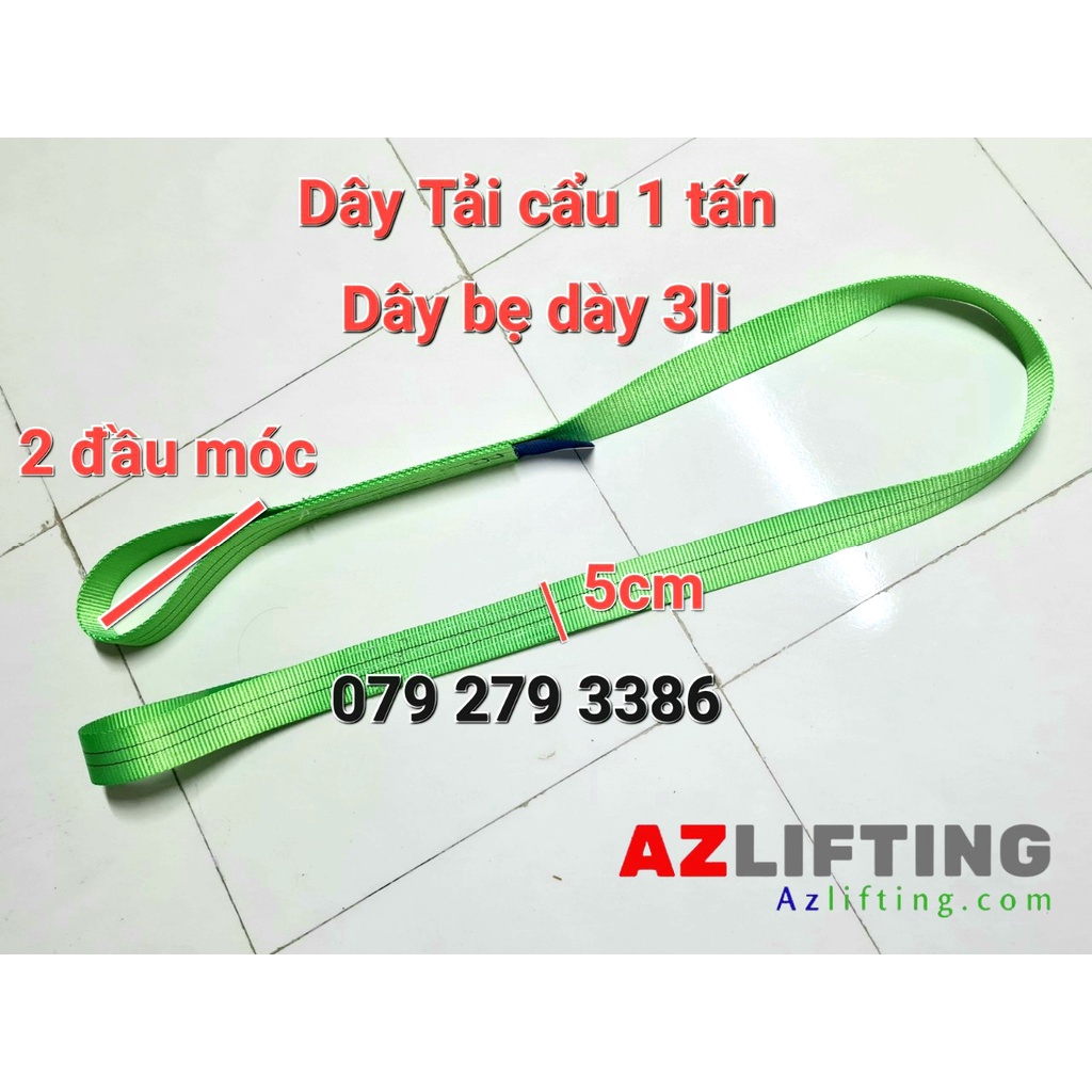 Dây cẩu hàng hai đầu mắt bản 50mm tải 1 tấn dày 3mm