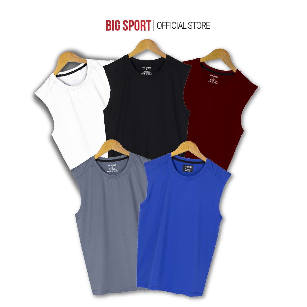 Áo Thể Thao Nam Tập Gym Áo 3 Lỗ Sát Nách Co Giãn 4 Chiều Thoáng Mát Vải Dệt Kim Thấm Hút Mồ Hôi - Big Sport, BS02