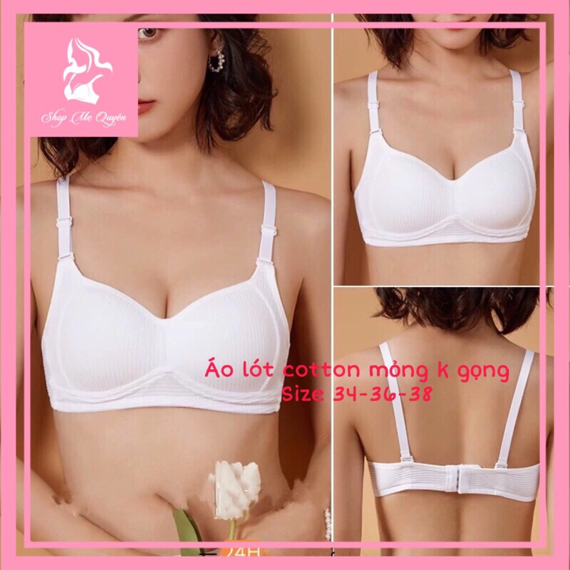 Áo lót nữ Cotton không gọng mút mỏng ôm ngực gọn gàng, chất liệu mút thông hơi mềm mại thoáng mát