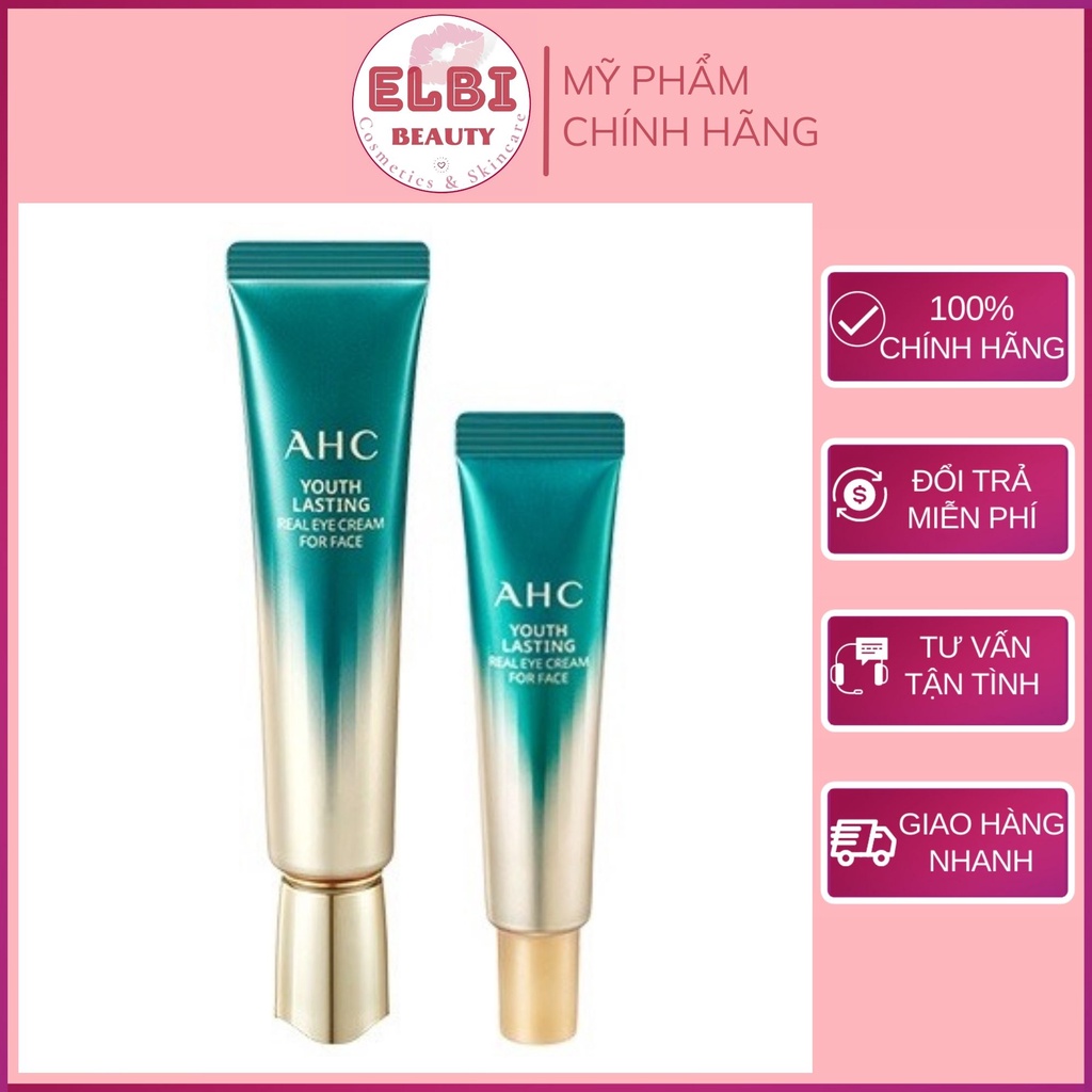 Kem Dưỡng Mắt AHC Youth Lasting Real Eye Cream For Face, Tuyp Xanh 2021 - Elbi Beauty Cosmetics &amp; Skincare