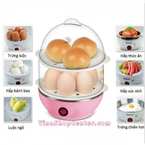 MÁY LUỘC TRỨNG VÀ HẤP THỰC PHẨM EGG POACHER ( 2 TẦNG )