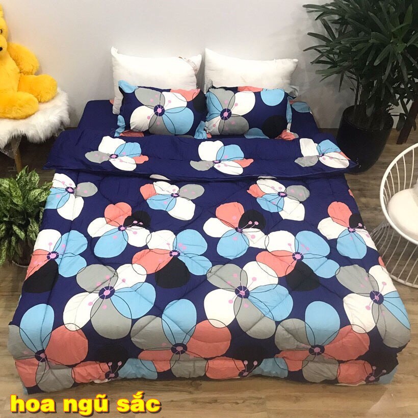 Combo 2 vỏ gối nằm + 1 vỏ gối ôm đồng bộ cotton poly giá tốt