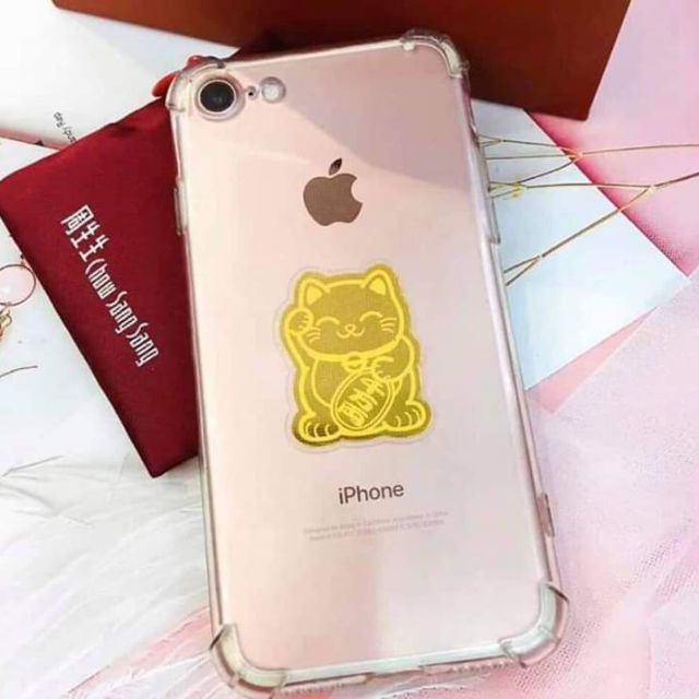 Miếng dán mèo thần tài dán điện thoại may mắn