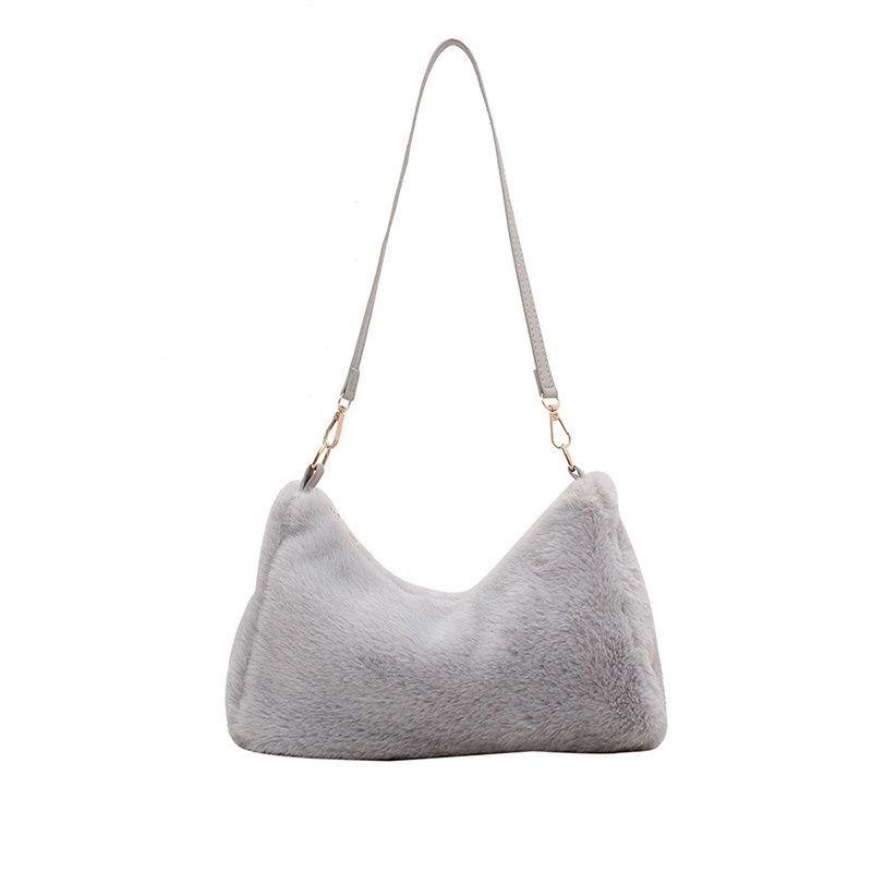 Túi đeo vai IELGY bằng nhung lông mềm mại có khóa kéo thời trang tùy chọn màu sắc cho nữ