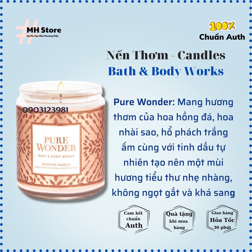 Bộ Sản Phẩm PURE WONDER Xịt Thơm Lotion, Sữa Tắm, Nước Rửa Tay, Nến Bath and Body Works