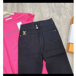 Quần legging 2 nút đính logo l v sang chảnh kèm hộp l