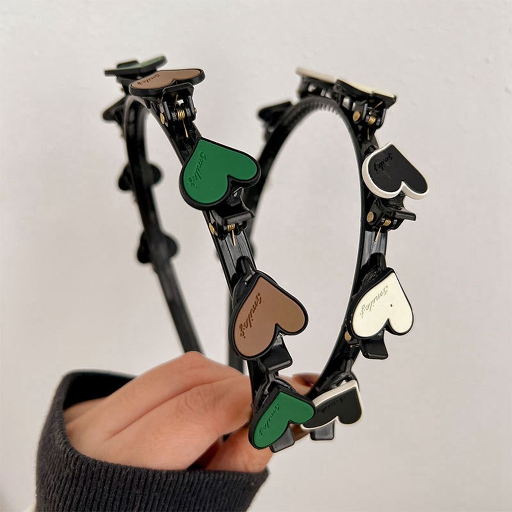 LILYES Sweet Women Hair Hoop Headwear Heart Headband Korean Hairbands Girl Hairclip For Girls Love Toothed Clip Bangs Hairpin Simple Braided Hair Clip