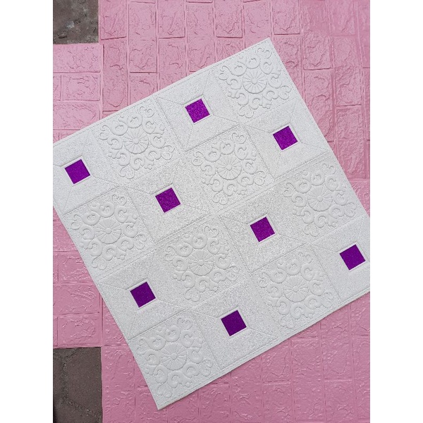 Xốp dán tường hoa văn 3D khổ lớn 70x70cm sẵn keo dày 4mm | BigBuy360 - bigbuy360.vn