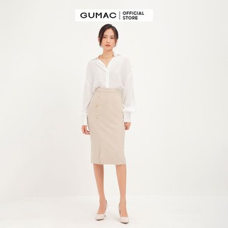 Chân váy nữ phối 3 nút GUMAC VA12121
