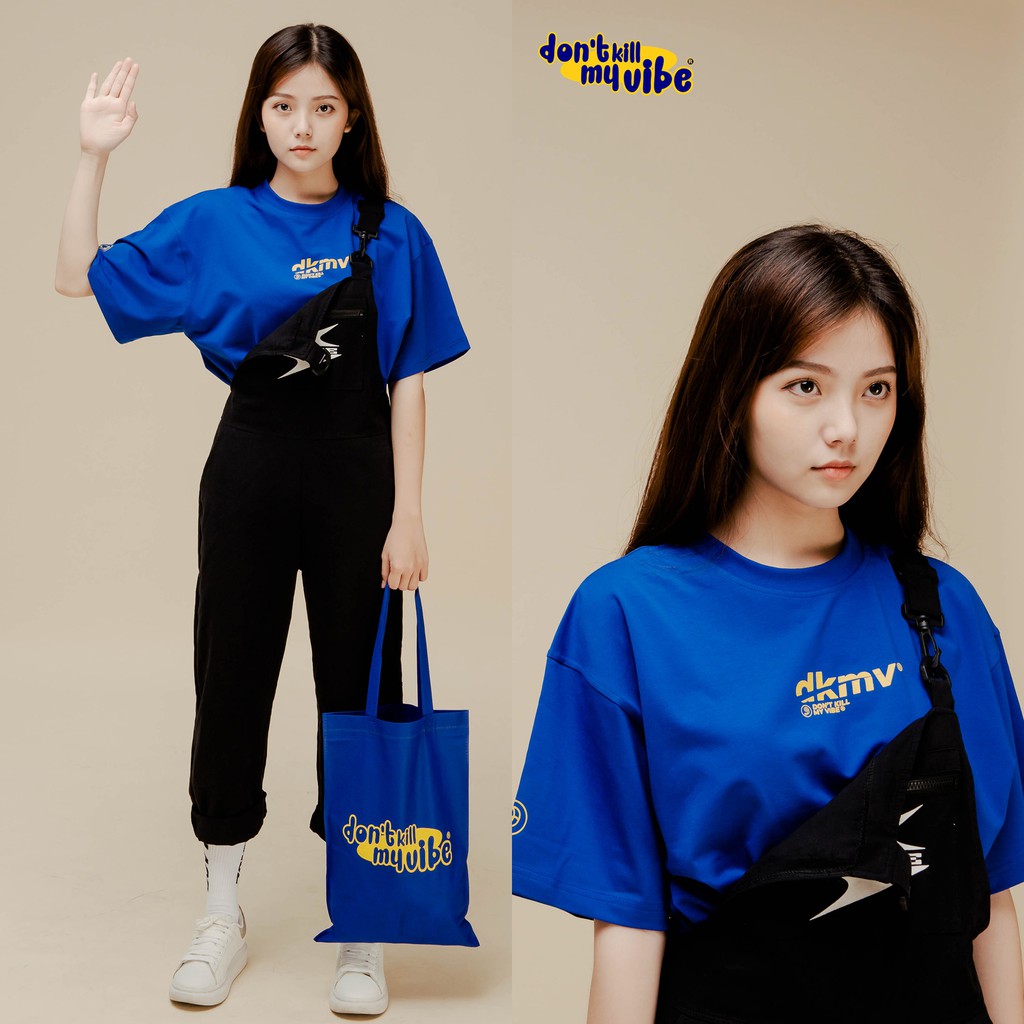 DKMV Áo thun unisex màu xanh đậm | DKMV Blue Logo Tee