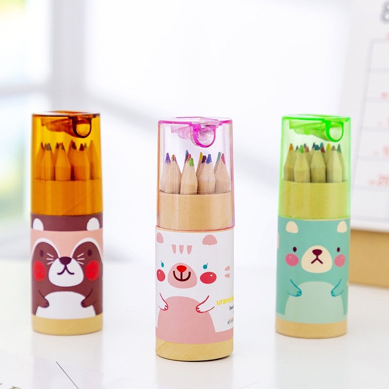 Bộ 12 Bút Chì Màu Vẽ Tranh Hoạt Hình Sáng Tạo Dành Cho Học Sinh