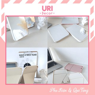 Gương trang điểm để bàn makeup hình chữ nhật nhựa ABS full 4 màu URI DECOR