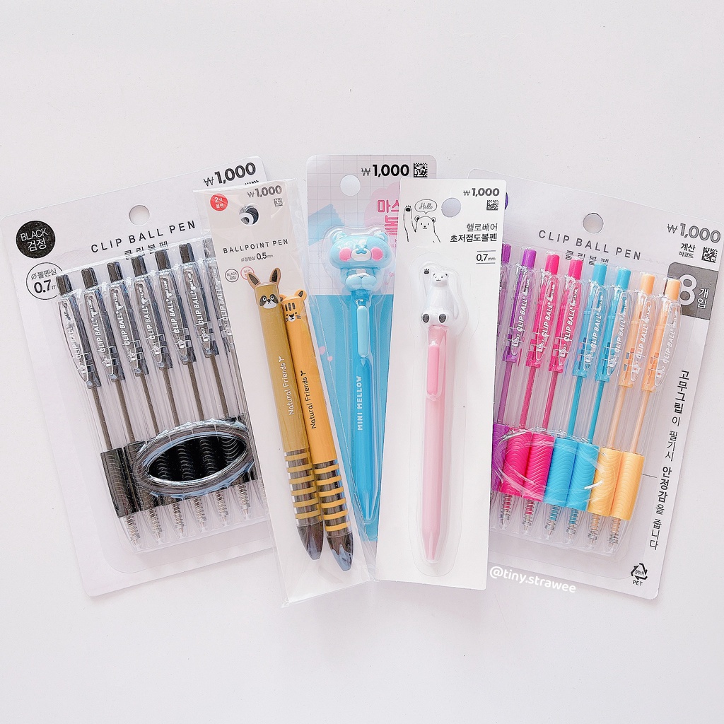 Set bút bi Daiso Hàn/ Nhật | Tiny Strawee