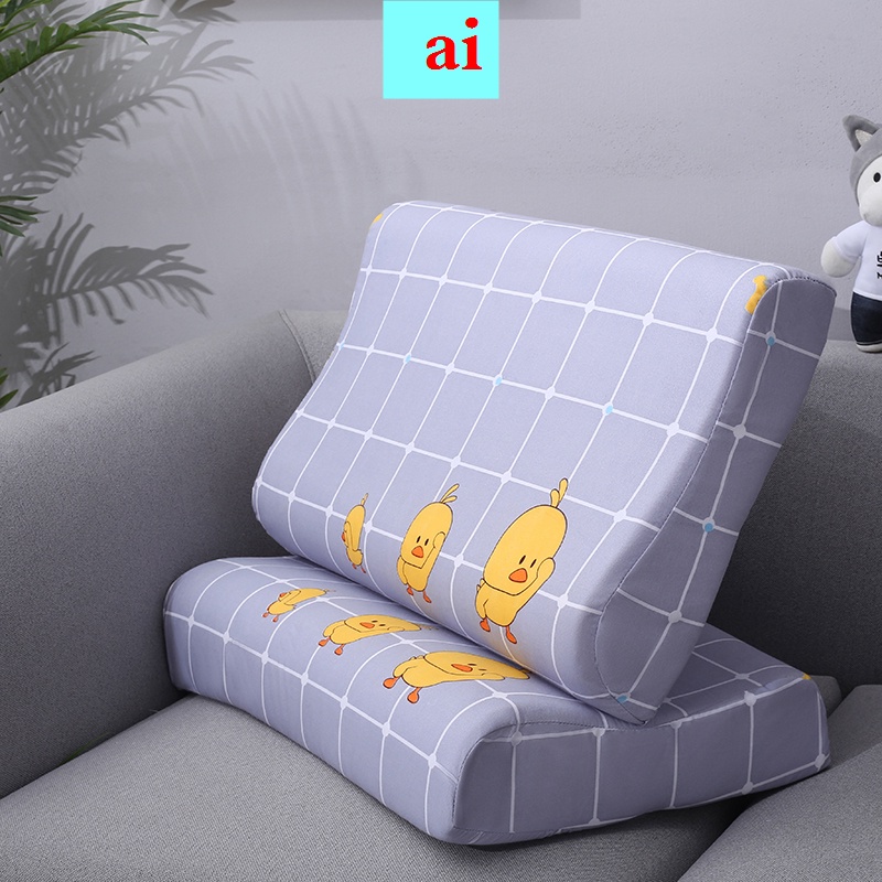 Cặp vỏ gối cao su non đơn bằng cotton 60x40/ 50x30 cho người lớn và trẻ em mùa thu đông