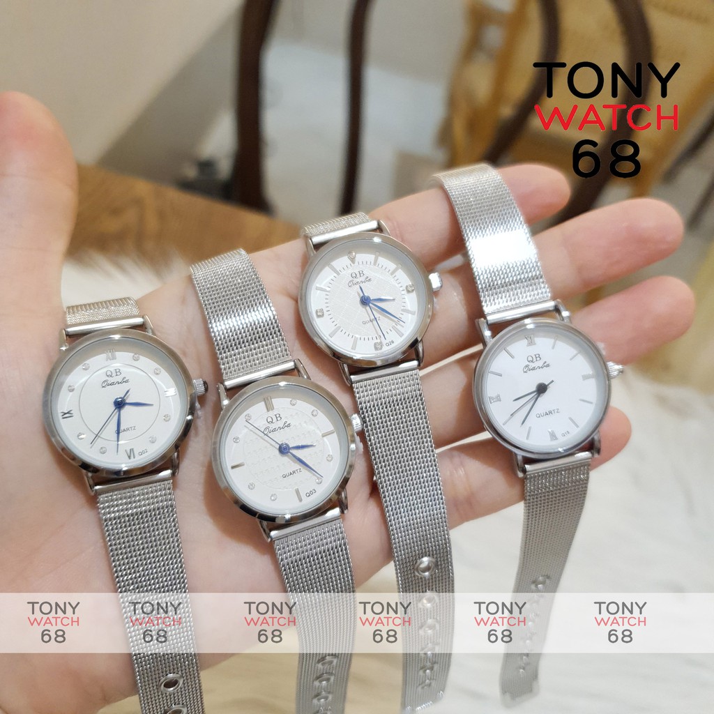 Đồng hồ đeo tay nữ QB chính hãng đẹp dây thép chống nước cao cấp | BigBuy360 - bigbuy360.vn