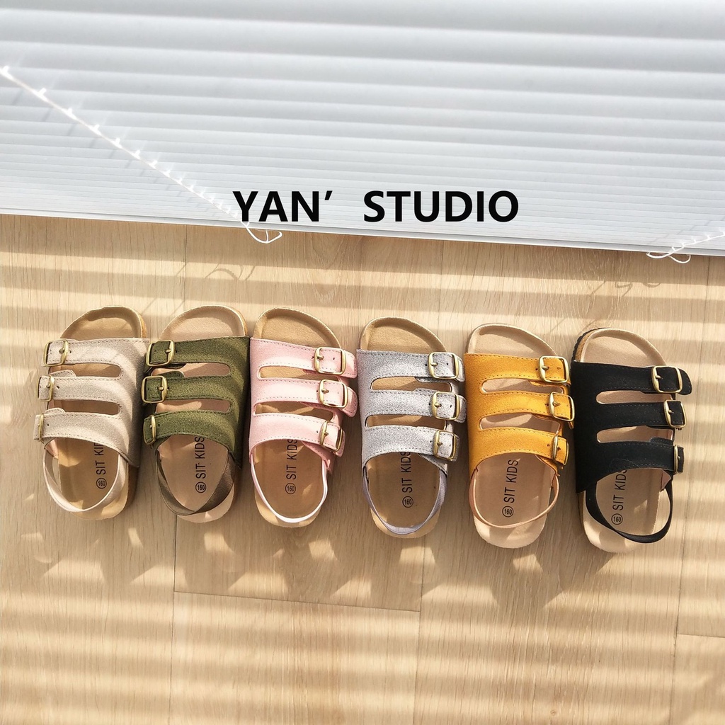 Dép Sandal Đế Mềm Khóa Kim Loại Màu Trơn Phong Cách Hàn Quốc al051