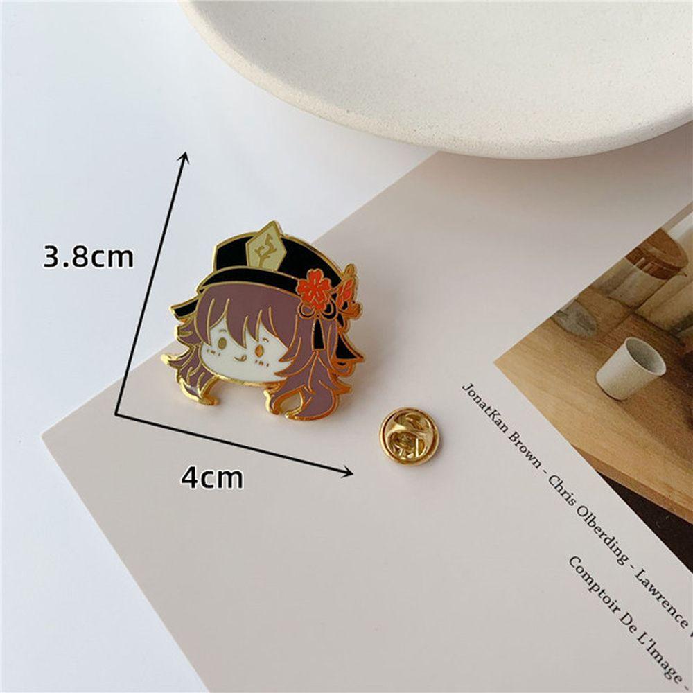 Ghim Cài Áo Bằng Kim Loại Tráng Men Hình AARON1 Keqing Genshin Xiao Hu Tao Ganyu Tartaglia Cho Trẻ Em