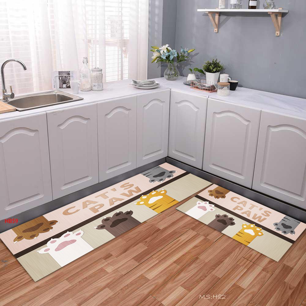 Bộ Thảm Bếp, Thảm Lau Chân Thấm Trang Trí Phòng Ngủ 40x60cm Mẫu Mới Dễ Thương Hiện Đại